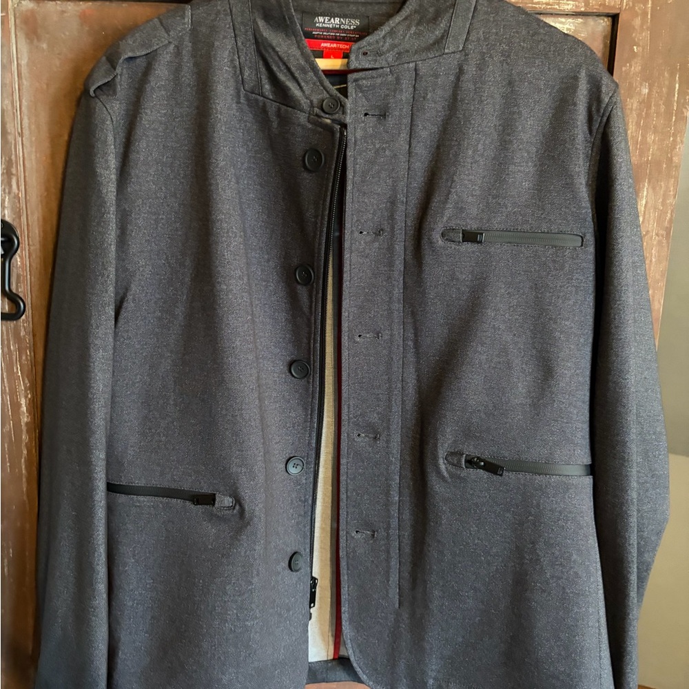 Kenneth Cole Awearness Charcoal Military Jacket
